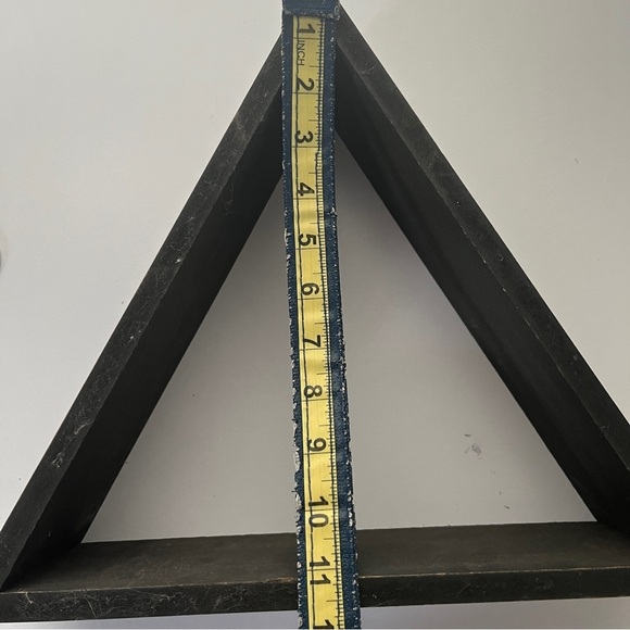 Wooden Black Shelf Triangular Wall Decor Art - Picture 4 of 5